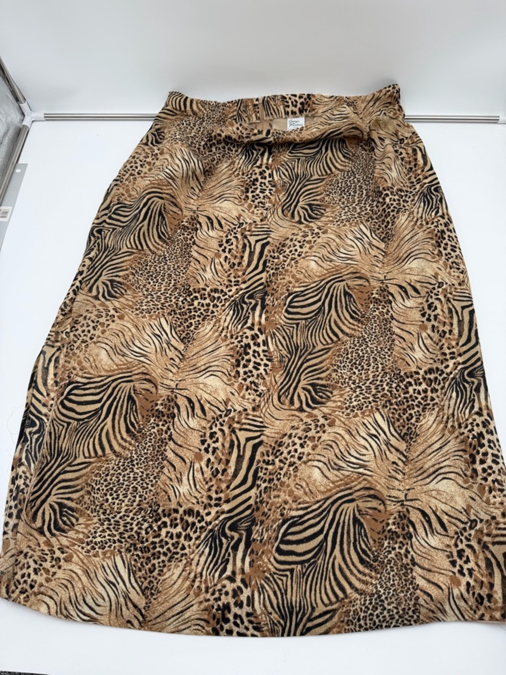 Giorgio Fiorlini Skirt Plus Size Animal Print Black Y2K 90s 2X Vintage Grunge